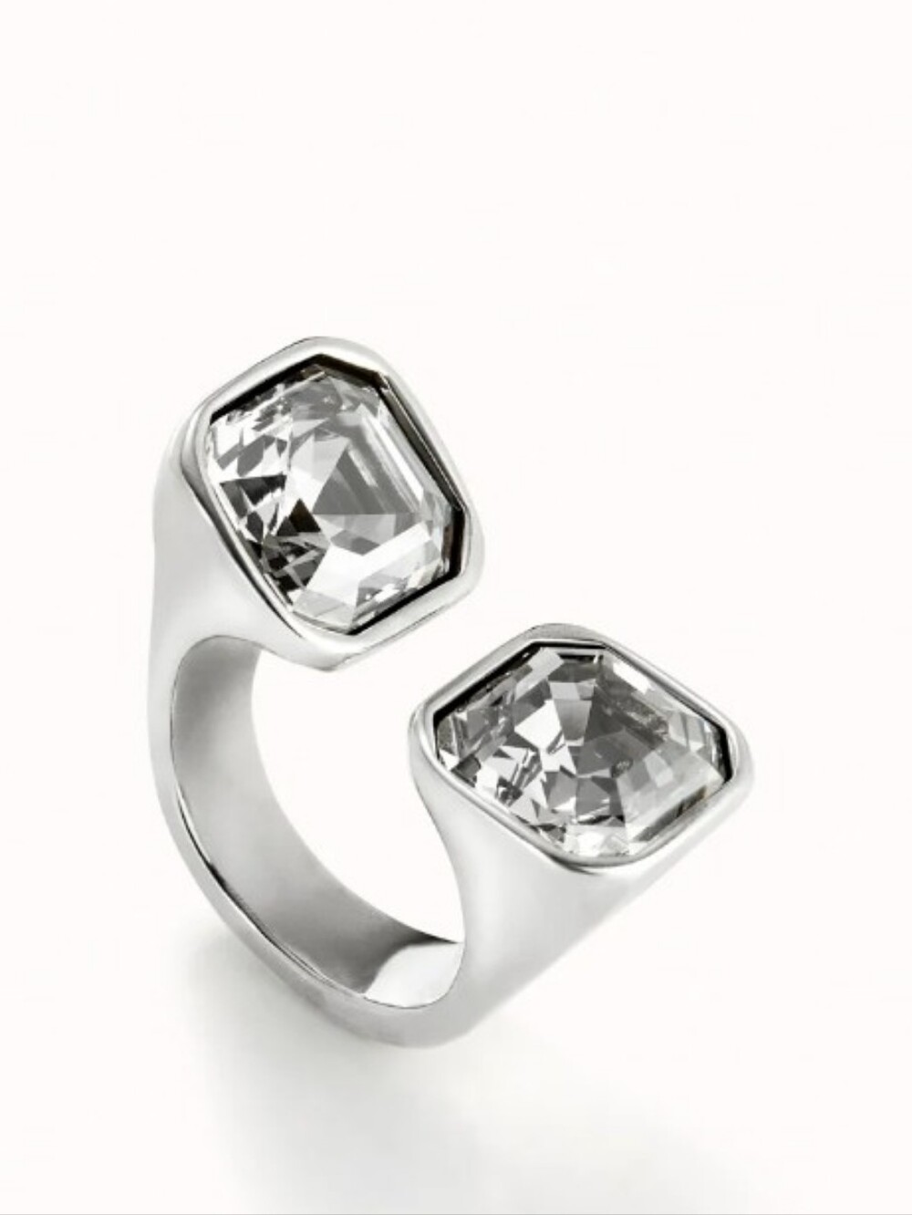 Uno De 50 Ring • White Crystal • Silver • Various Sizes